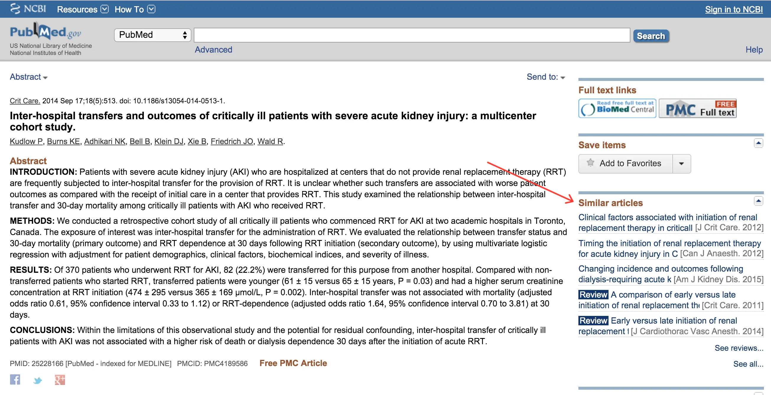 Comparison of recommendation outputs from the TrendMD widget and a basic similar article algorithm, demonstrating different approaches to article recommendations.